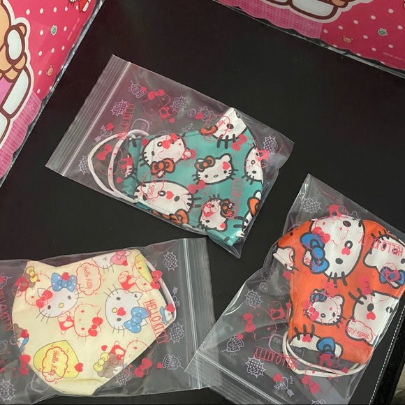 Hello Kitty Accessories - 3 pcs- Hello Kitty Face Mask